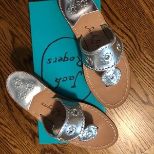 Jack Rogers Silver Flat Sandal